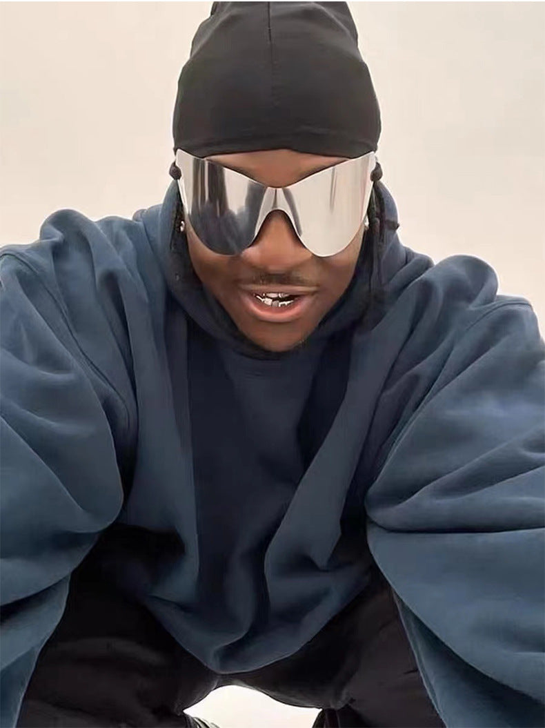 Big talker Y2K Sunglasses for Women, Sun Protection, Cycling, Sports, Windproof, Sunglasses, European and American Style, Frameless, One-piece Glasses, Men's Glasses