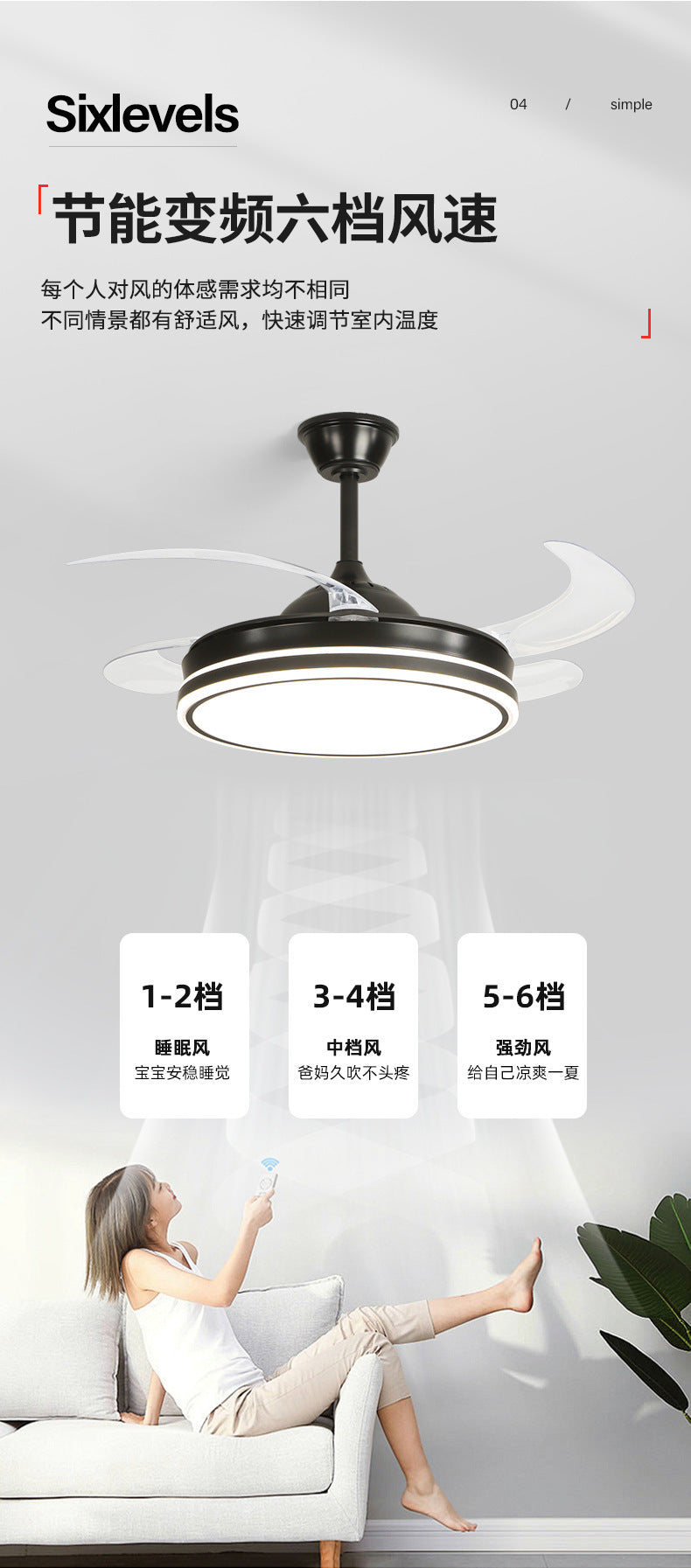 2025New Modern Minimalist Ceiling Fan Light Living Room With Electric Fan Chandelier Dining Room Bedroom421-inch Invisible Fan Light
