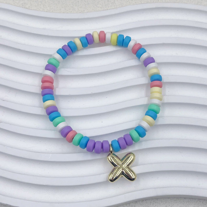 Bubble Balloon Letter Bracelet Best Friend Friendship Gift Sweet Bracelet Colorful Soft Clay Abacus Bead Bracelet