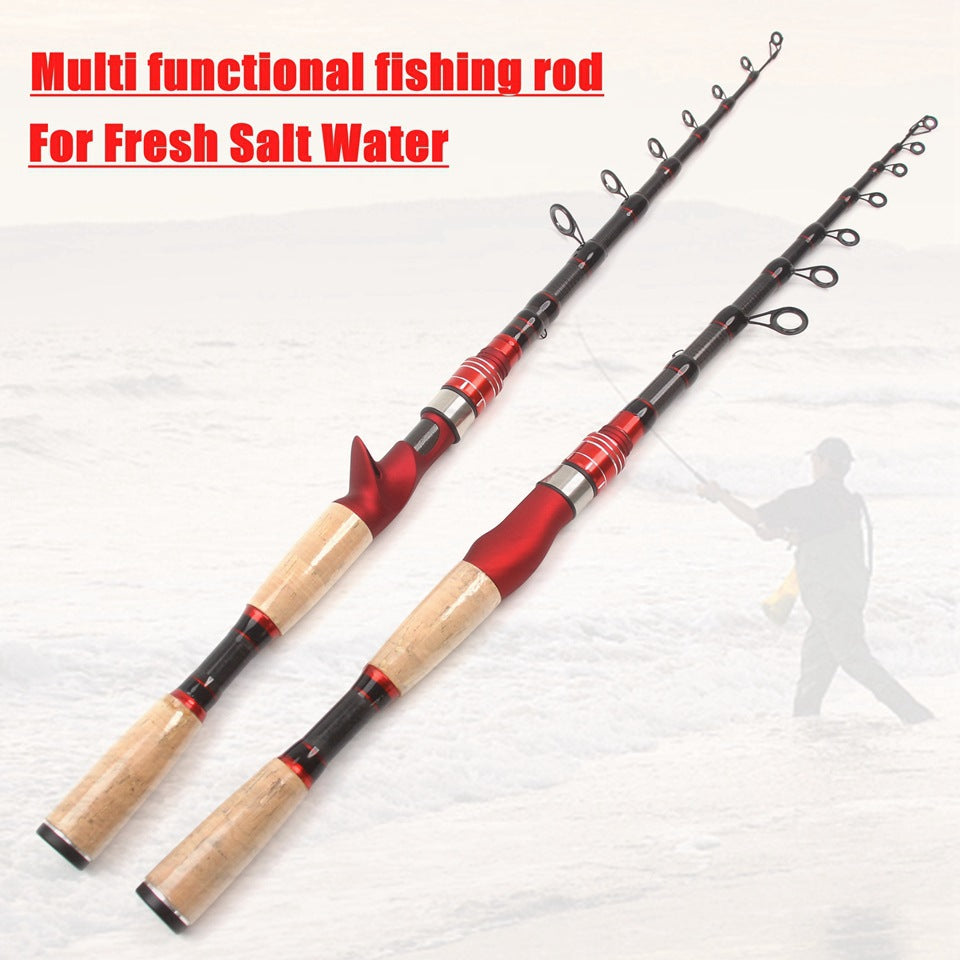 Ultra Short Ultra Light Portable Fishing Rod Carbon Fiber Telescopic Lure Rod Vibration Style Fashionable Lure Rod Lightweight Casting Small Sea Rod