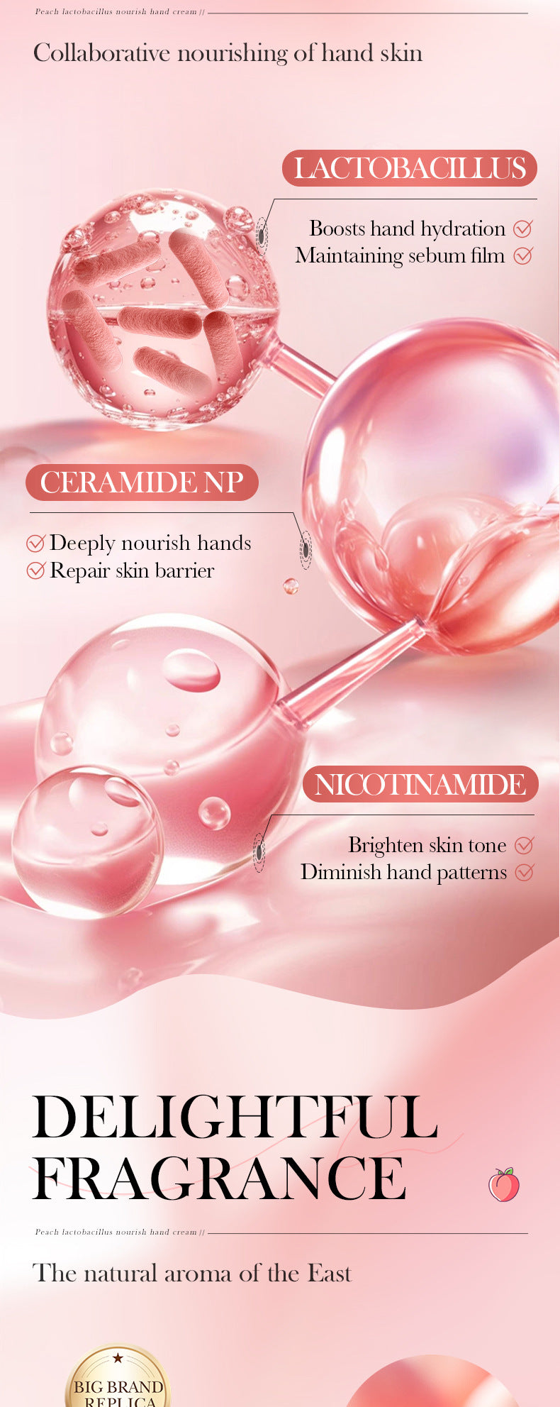 桃子乳酸杆菌护手霜 SADOER 秋冬季滋养防干裂护手霜 跨境外贸批发