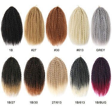 16/24Inch Cross-Border Synthetic Crochet Wig Brazilian Braids High-Temperature Fiber High-Temperature Fiber Braids
