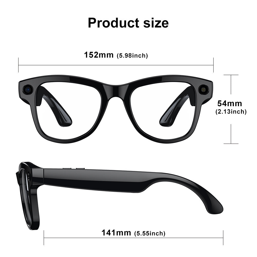 M02Smart Glasses80010000 Pixel Camera with Charging Case and Image Stabilization for Video Recording Ai Real-Time Translation32GB Memory