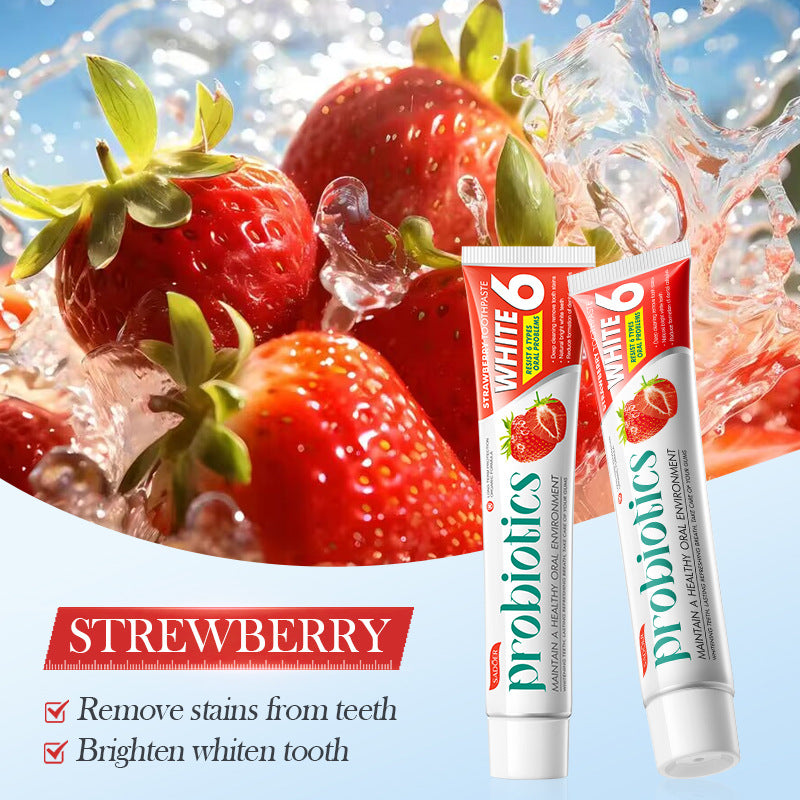 Full English Plant Fruit Probiotic Toothpaste SADOER Oral Whitening Teeth Gum Care Toothpaste  Wholesale