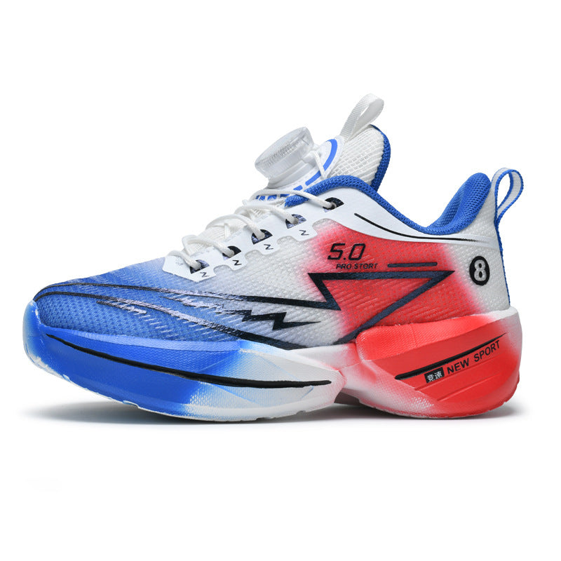 Children's Red Rabbit Sports Shoes Mesh Lightweight Breathable Student Physical Training Shoes Shock Absorption Anti-Slip Boys' Running Shoes