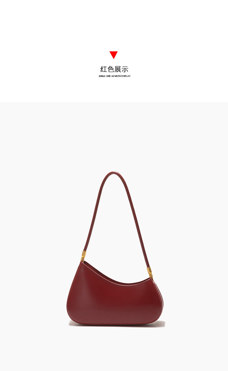 European and American Niche French Retro Underarm Fashion Women's Bag Light Luxury Simple Large Capacity Handbag Women's Single Shoulder Baguette Bag