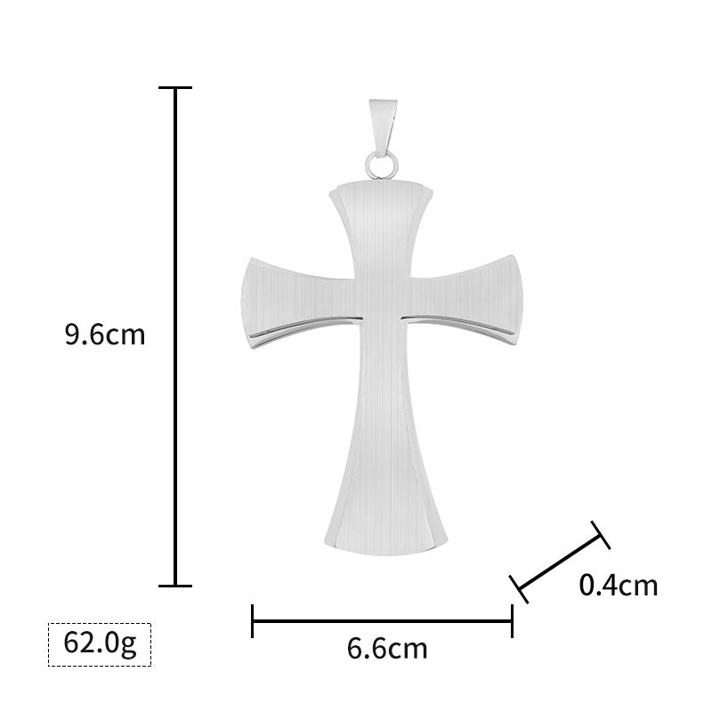Titanium Steel Cross Pendant Personality Punk Necklace Retro Trendy Men Stainless Steel Cross Pendant Factory Wholesale