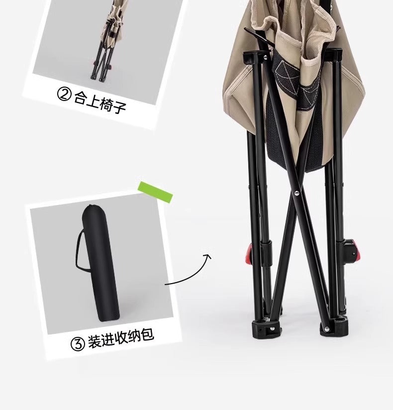 Folding chair with footrest and reclining feature45x45x90