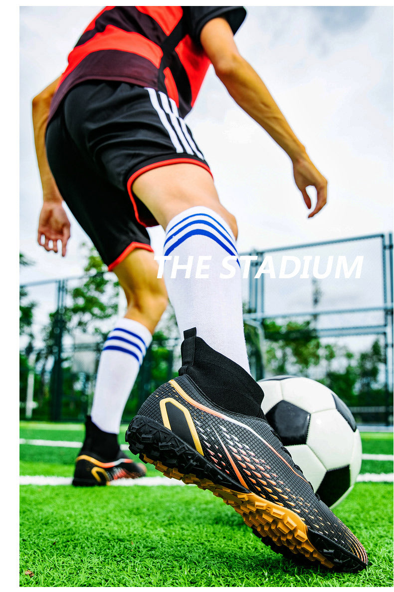 New football shoes for men and women AG Long Spike gold Competition Student Training Shoes Artificial Turf TF Wholesale of Broken Nails