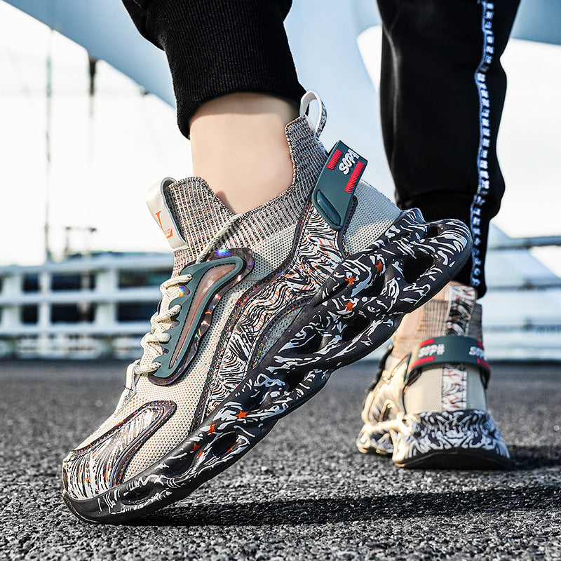 2025Foreign Trade Large Size Breathable Mesh National Trend Casual Sports Shoes with Ultra-light Sole and Height-increasing Fashion Dad Shoes