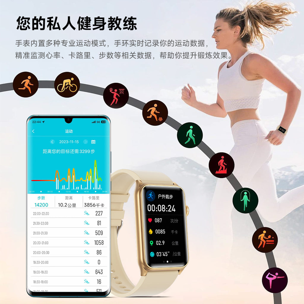 GE50Smart bracelet health monitoring blood sugar HRV Micro Physical Examination ECG ECG G50Flashlight Smart Watch