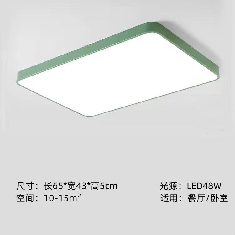 Home Living Room Lamp Rectangular Creative Macaron Ceiling Lamp Room Lamp Modern Simple Iron Art led Bedroom light