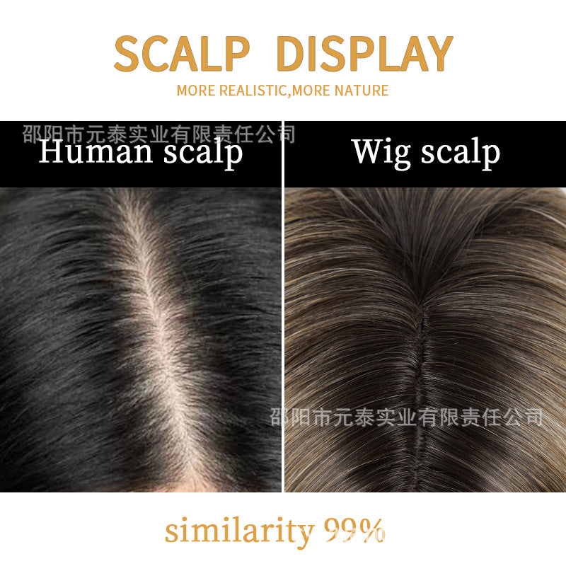 Long Curly Wig Afro Wig Synthetic Hair Medium Length Middle Part Dyed European Wig for Women wigs Fluffy Side Bangs