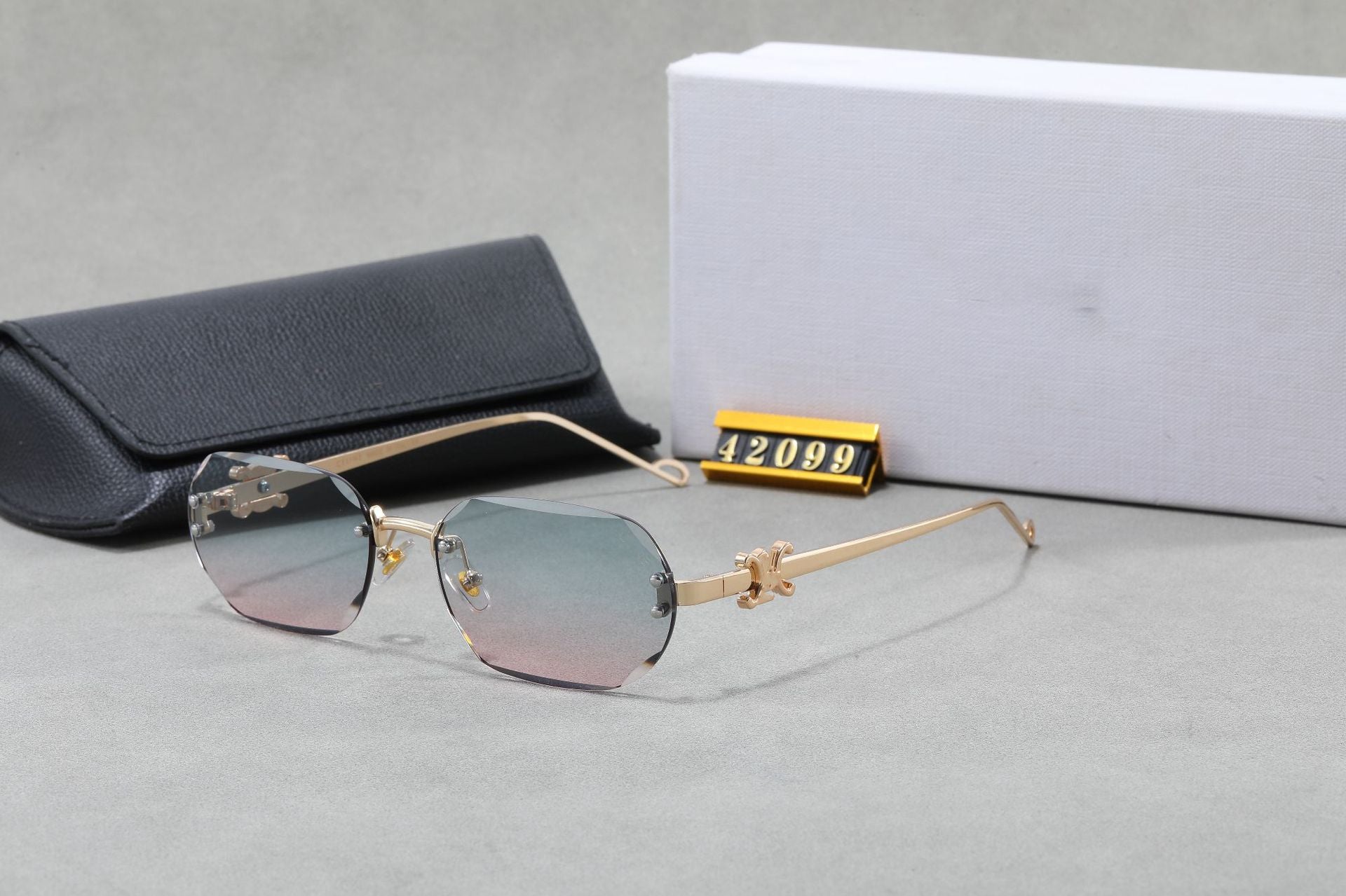 Arc de Triomphe Fashion Metal Frameless High-end Sunglasses for Women Windproof UV Protection Versatile CL42099U