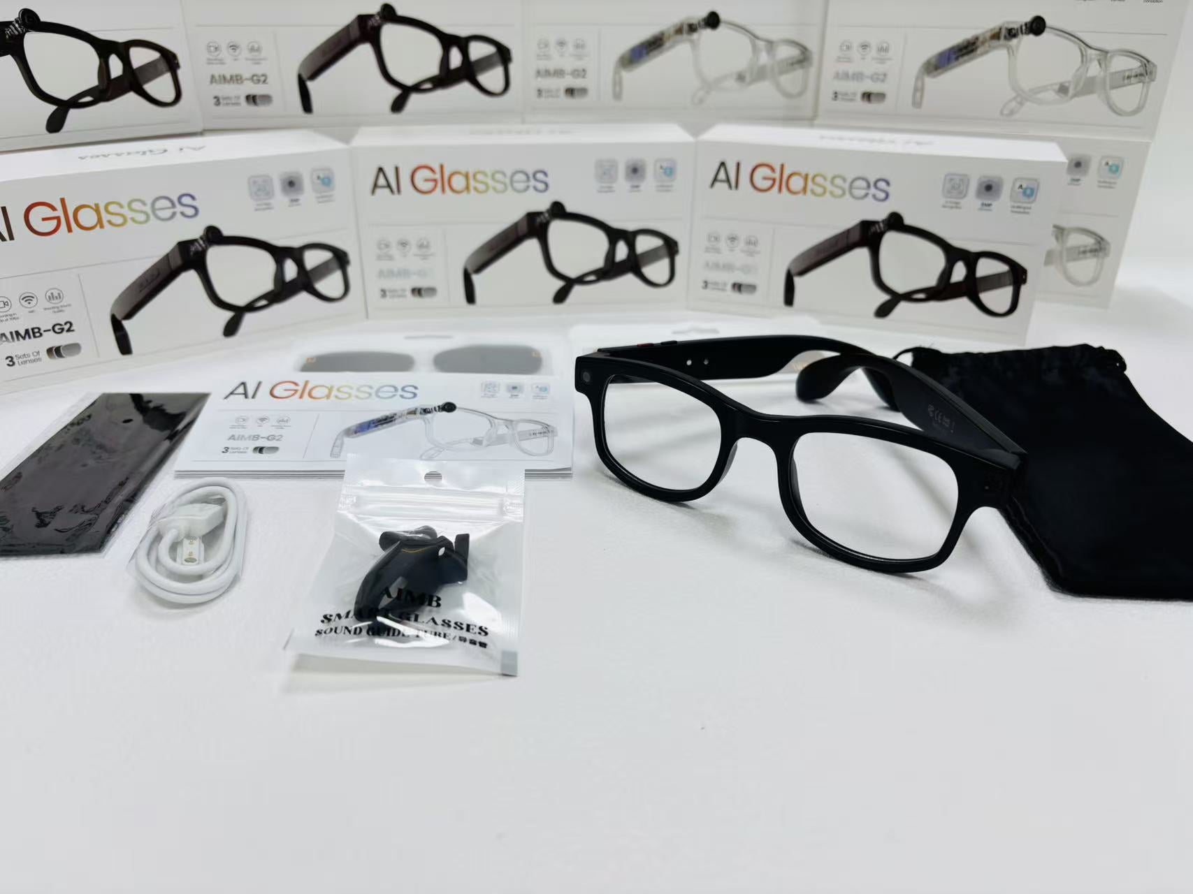 80010000 Pixel Smart Glasses AIMB-G2Photography and Videography1200P Audio and Video Recording Ai Translation+Music Control