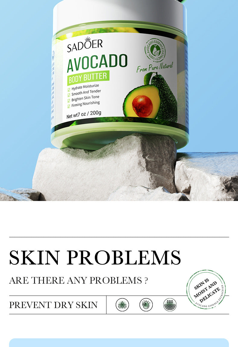 Full English Plant Body Lotion SADOER Avocado Moisturizing Rose Butter Body Lotion  Wholesale