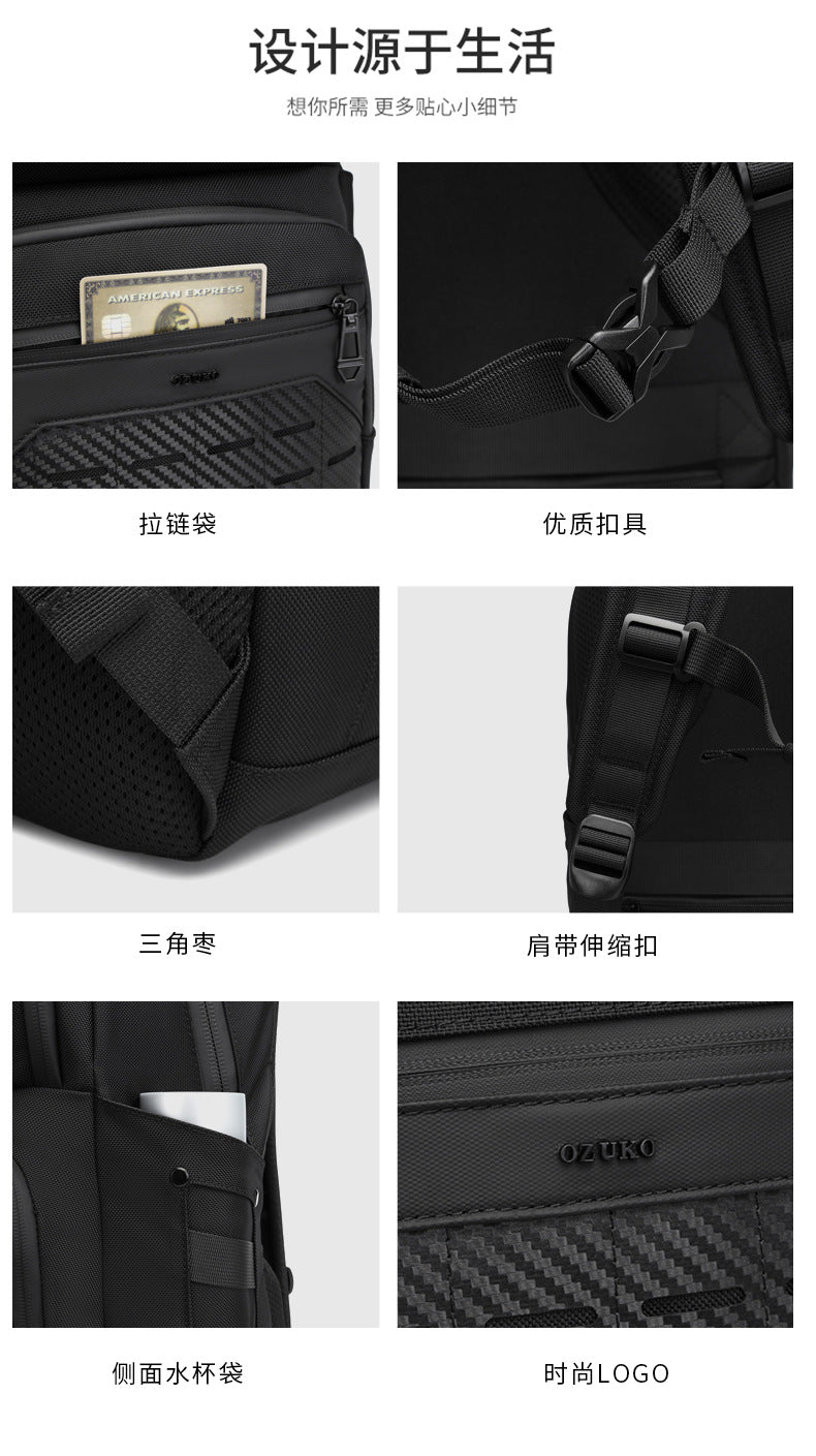 OZUKO Backpack Men's College Student Bag Lightweight Waterproof Large Capacity Casual Sports Computer Commuting Backpack