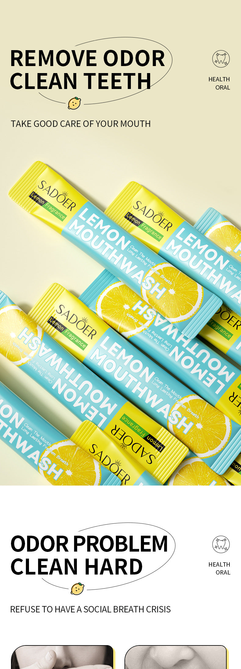 Cross-border Lemon Mouthwash Strips Oral Care Disposable Portable Cleaning Export Manufacturer Wholesale