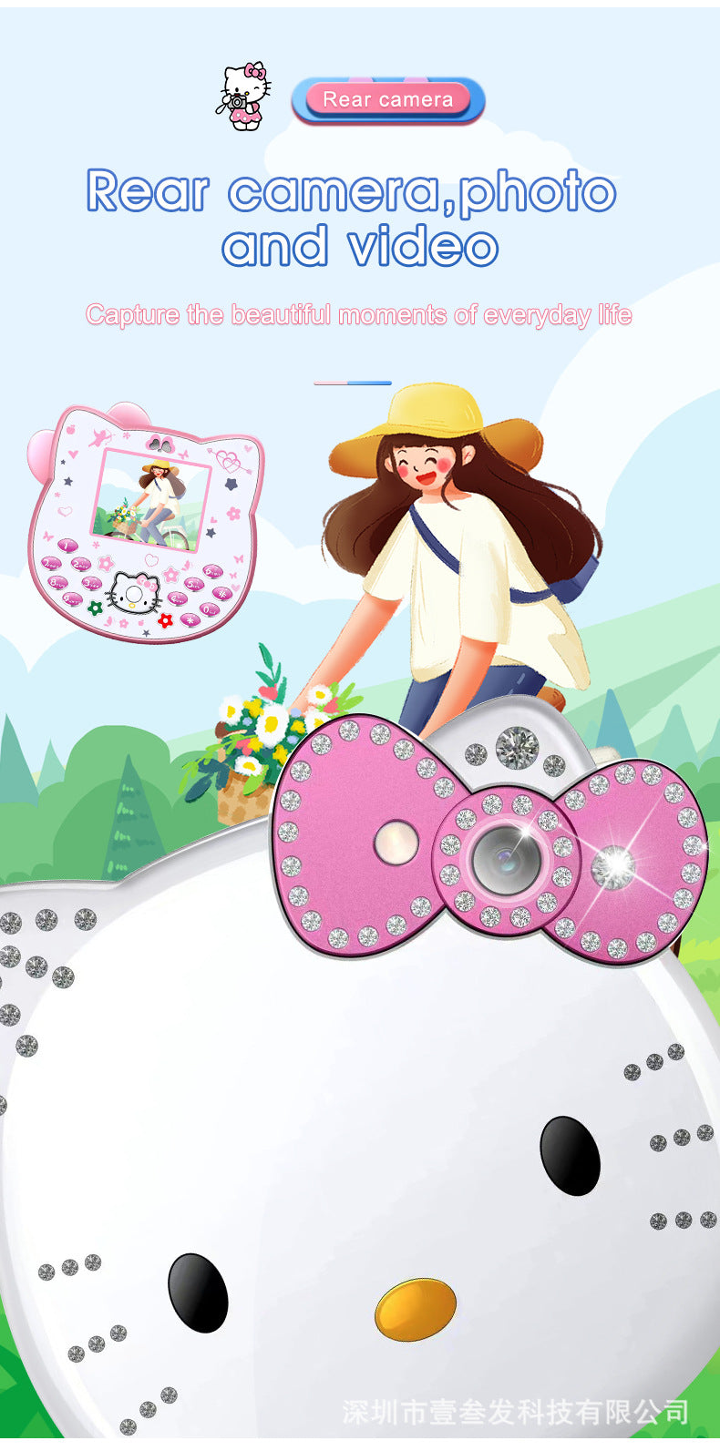 i168Mini Button Straight New Model Mini Hellokitty Small Phone Hot Sale Cartoon Cute