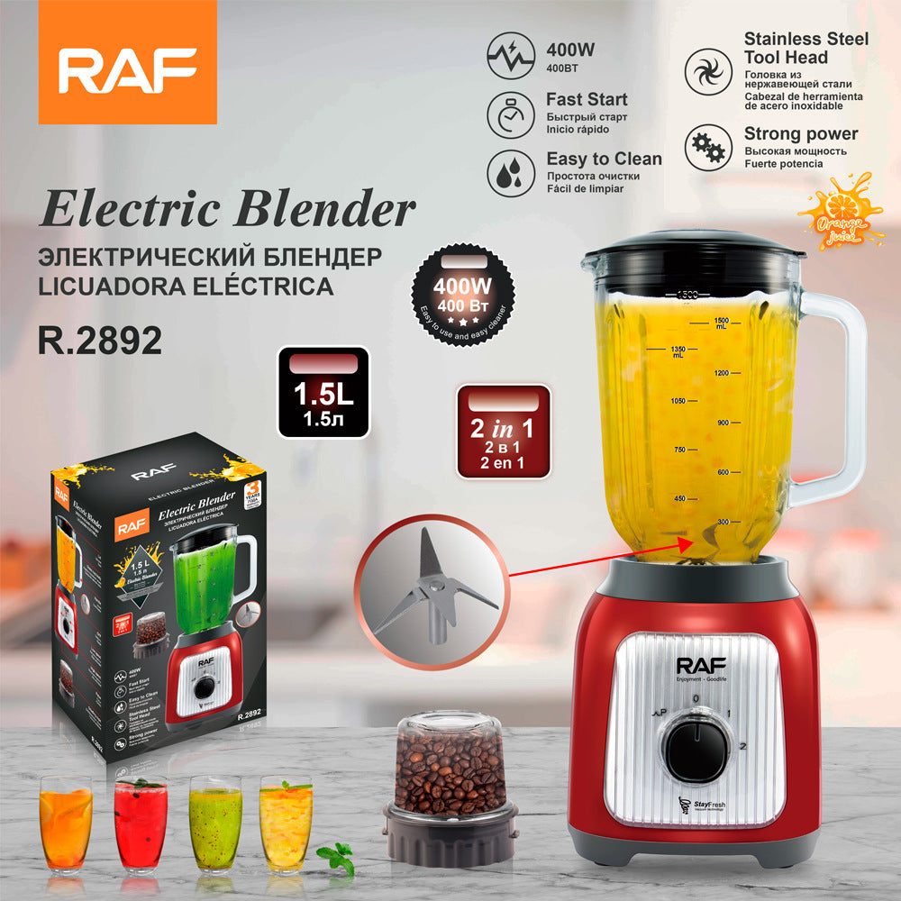 RAF European Standard Blender Plastic Cup Commercial Smoothie Cooking Machine Household Soy Milk Fruit Juicer R .2892