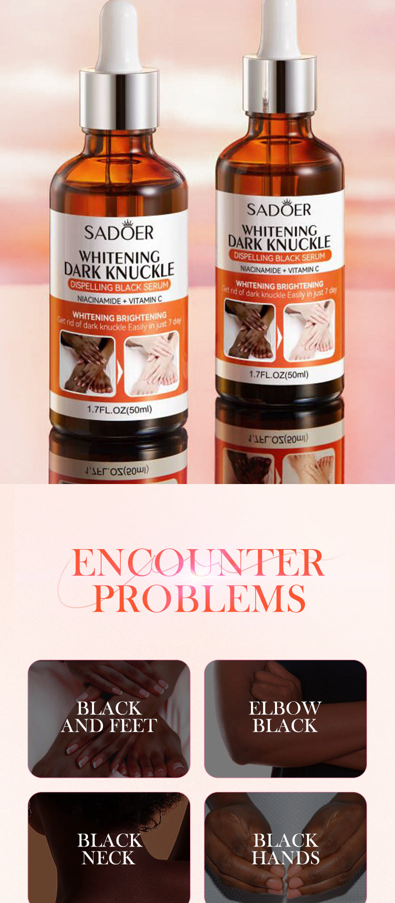 Full English Joint Whitening and Dark Spot Removal Serum50ml SADOER Enhance Beauty Whitening Body  Wholesale