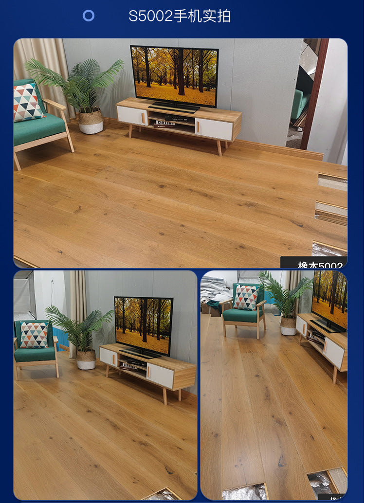 Door-to-Door Installation Old Three-Layer Large Board Pure Three-Layer Solid Wood Floor Oak Log3.0-4.0mm Underfloor Heating