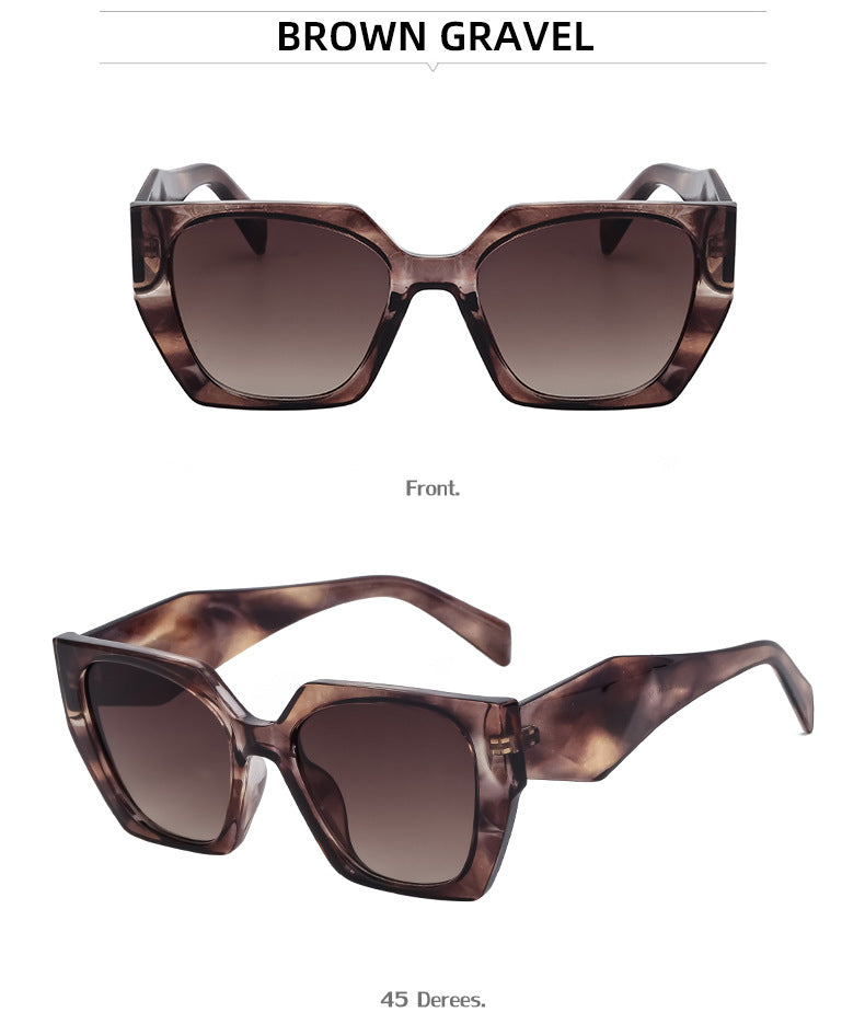 New Fashion Cat Eye Wide Leg Sunglasses for Women with High-end Feel ins Wholesale full frame sunglasses UV protection