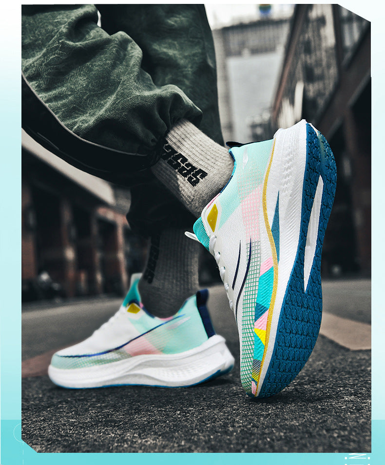 2025Spring and Summer New Style Flying Electric4C Professional Racing Shock Absorption Casual Non-slip Sports Shoes Ultra-light High Elasticity Men and Women Running Shoes