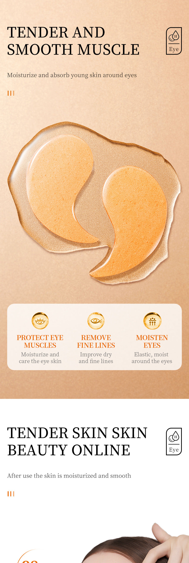 Vitamin C Eye Mask SADOER Improve Dark Circles, Eye Lines, and Eye Bags VC Moisturizing  Wholesale