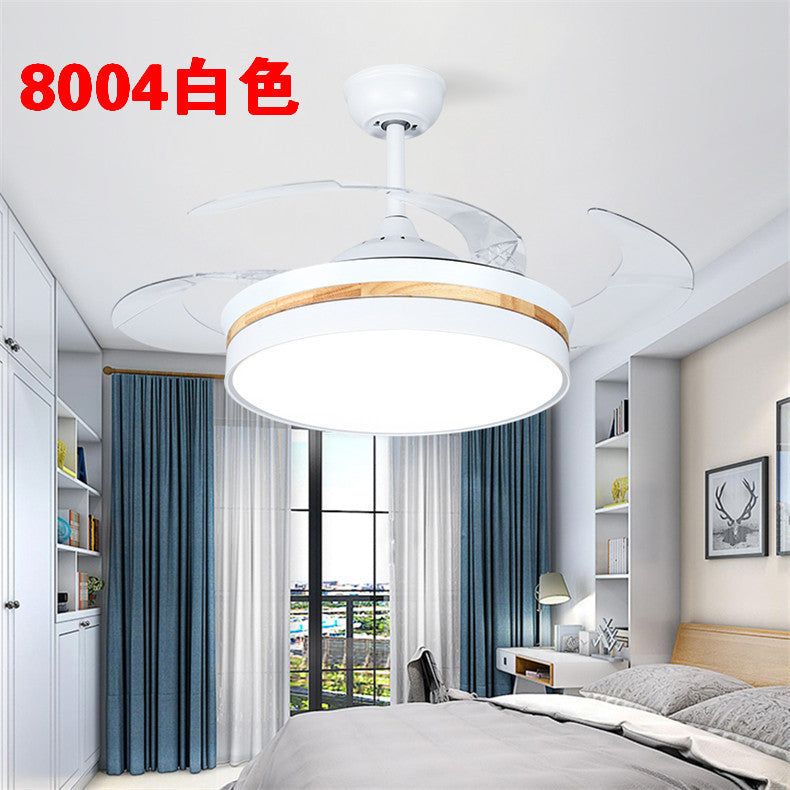 Invisible Fan Light Remote Control led Fan Chandelier Home Electric Fan Lamp scandinavian Iron Restaurant Lamp Crystal Ceiling Fan Lamp