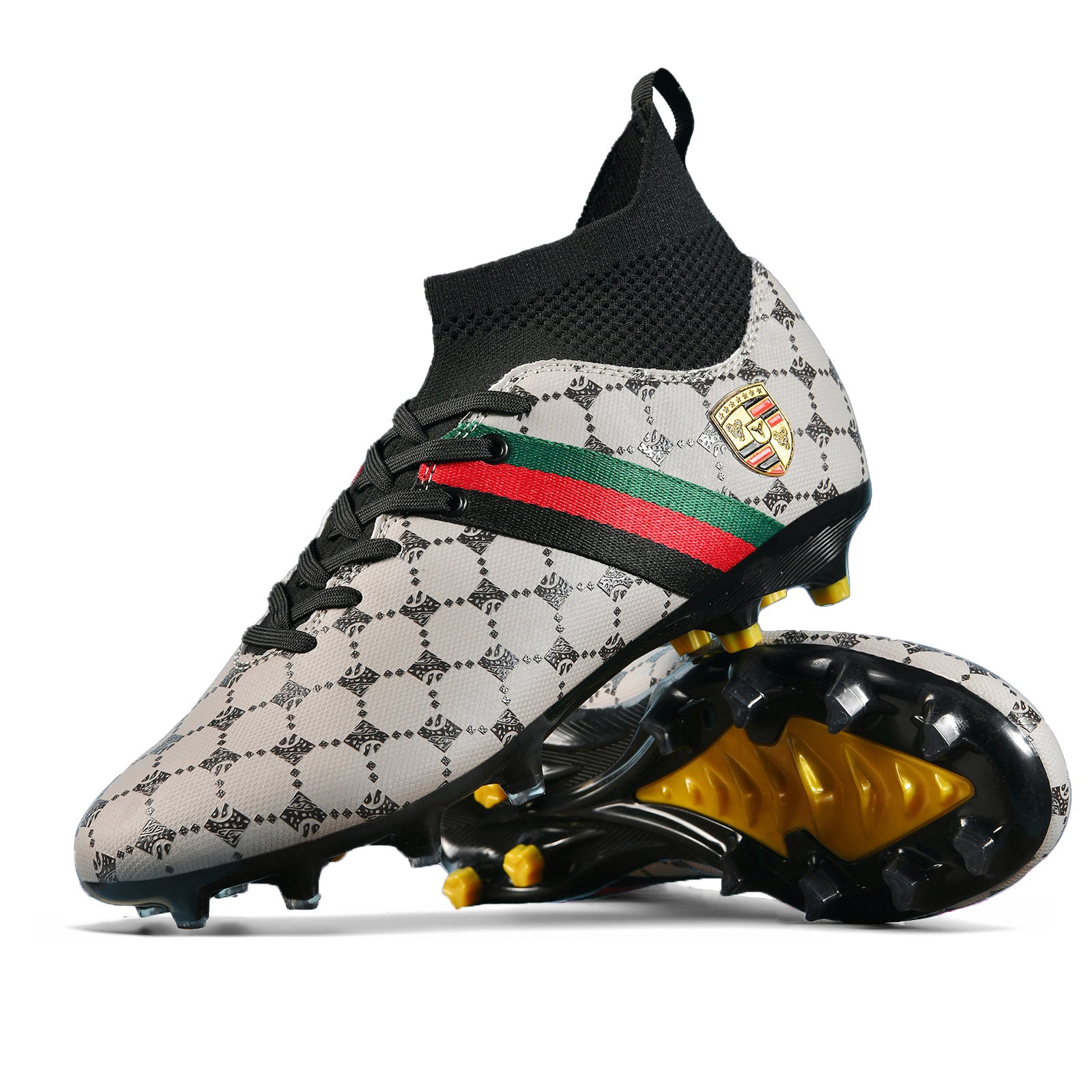 Hot-selling High-top Soccer Shoes tf Artificial Grass with Broken Nails AG Nail Leather Foot Men's and Women's Children's Youth Student Training Shoes