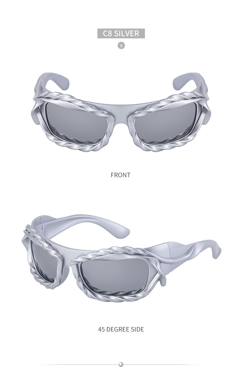 New Y2K Irregular Sunglasses for Women, Cycling Lace Sunglasses, Women's European and American Style Performance Glasses sunglasses