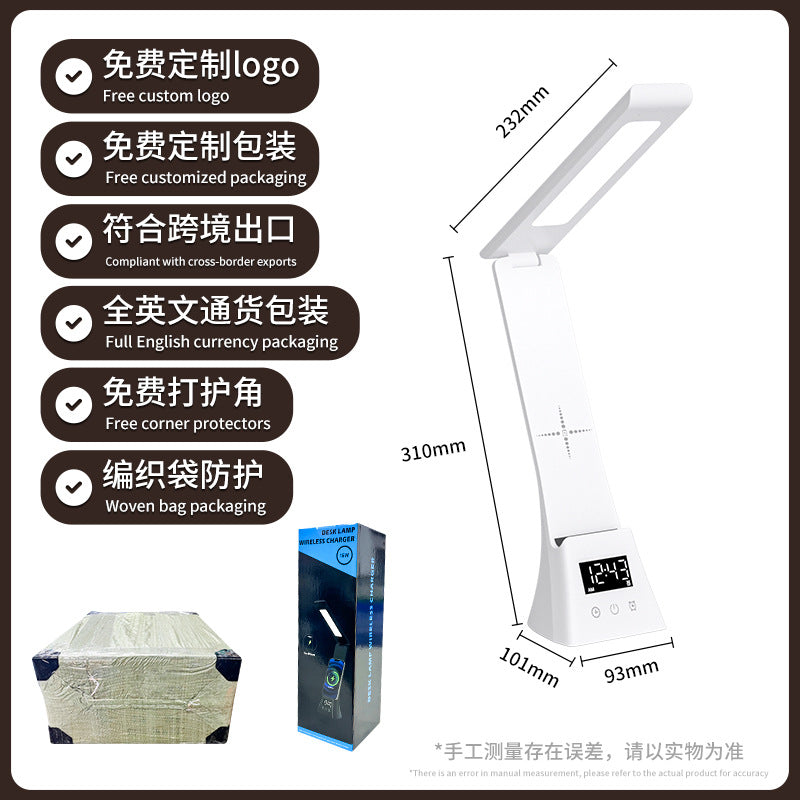 Desk Lamp for Students with Clock Alarm Creative Desktop Reading Lamp Dimmable Color Adjustable Student Dormitory Lamp