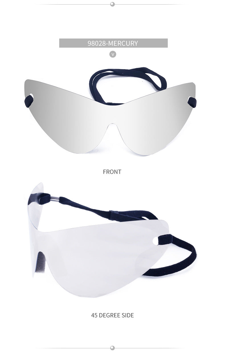 Big talker Y2K Sunglasses for Women, Sun Protection, Cycling, Sports, Windproof, Sunglasses, European and American Style, Frameless, One-piece Glasses, Men's Glasses