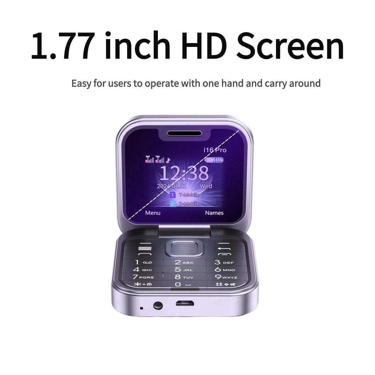 Mini Foldable Feature Phone Flip Cover Elderly Button Phone Pocket Women's Personalized Phone Backup Phone