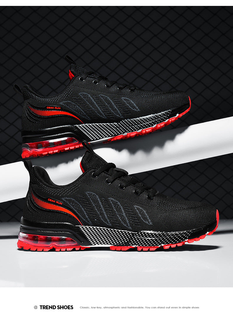 Casual sports men's shoes for teenagers, breathable fly-knit mesh shoes2025Summer Large Size Versatile Cushioned Shock Absorption Running Shoes