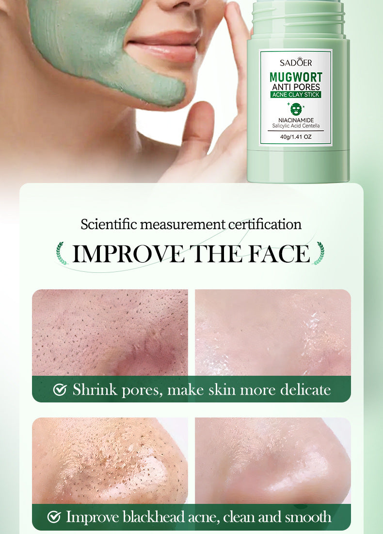 Full English Solid Face Mask40g SADOER Vitamin C Aloe Vera Mugwort Cleansing Mud Mask  Wholesale
