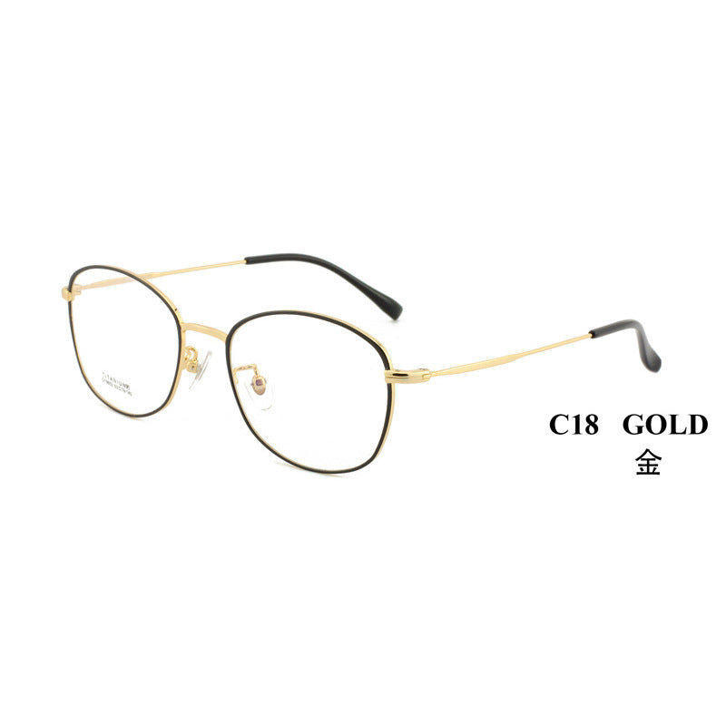 IP Electroplated Women's Glasses Retro Half Titanium Glasses Frame Oval Frame Metal Frame2023New model for nearsightedness
