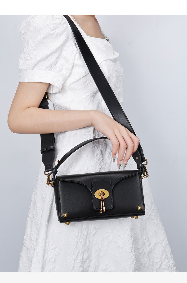 European and American Women's Bag High-End Light Luxury Handbag Niche Versatile Fashion Genuine Leather Crossbody Bag Single Shoulder Underarm Bag for Women