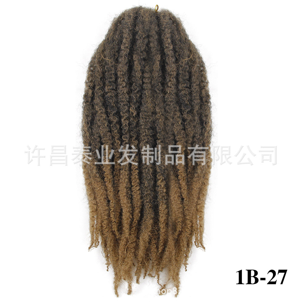 European American African Cross-Border Wig Dreadlocks Marley Braids Crochet Hair Afro Marley braids Big Caterpillar