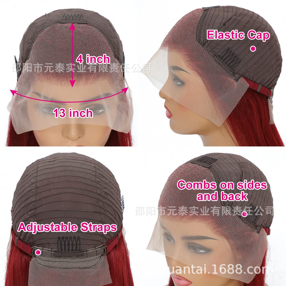99J Burgundy Lace Front Wigs 13x4 Straight Lace Frontal Wigs