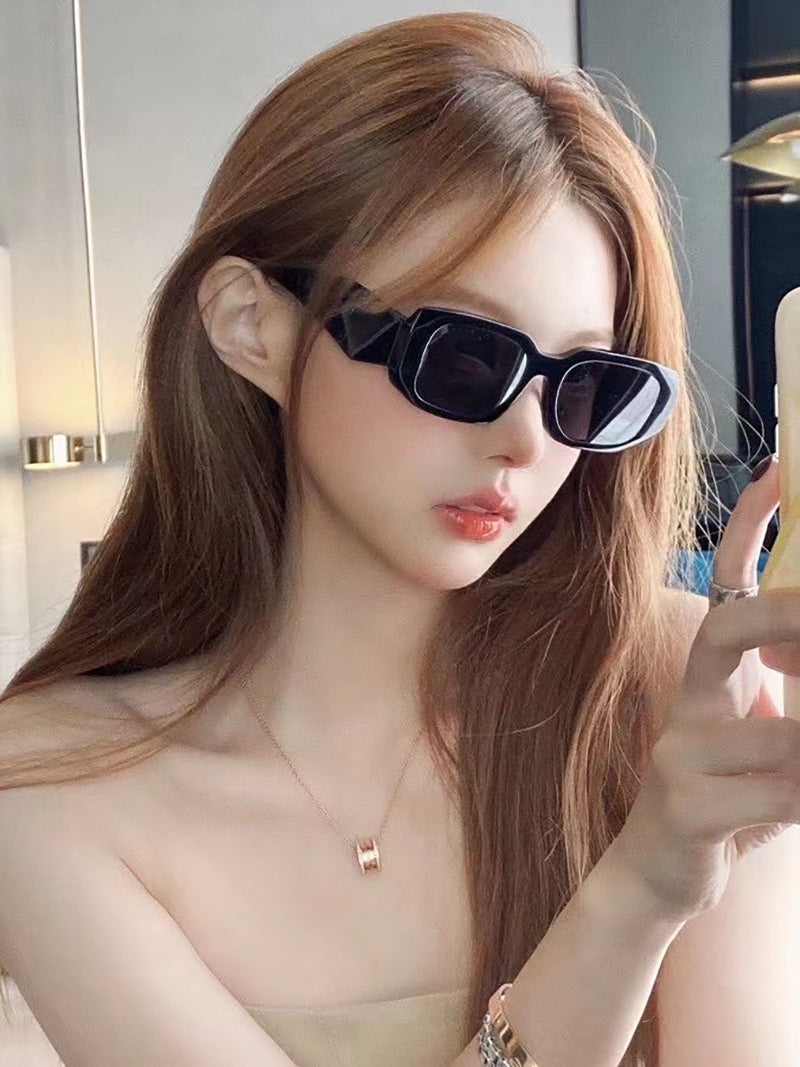 Irregular Square Frame Sunglasses for Women Trendy European and American Fashion Small Frame Wide Leg Sunglasses UV Protection sunglasses