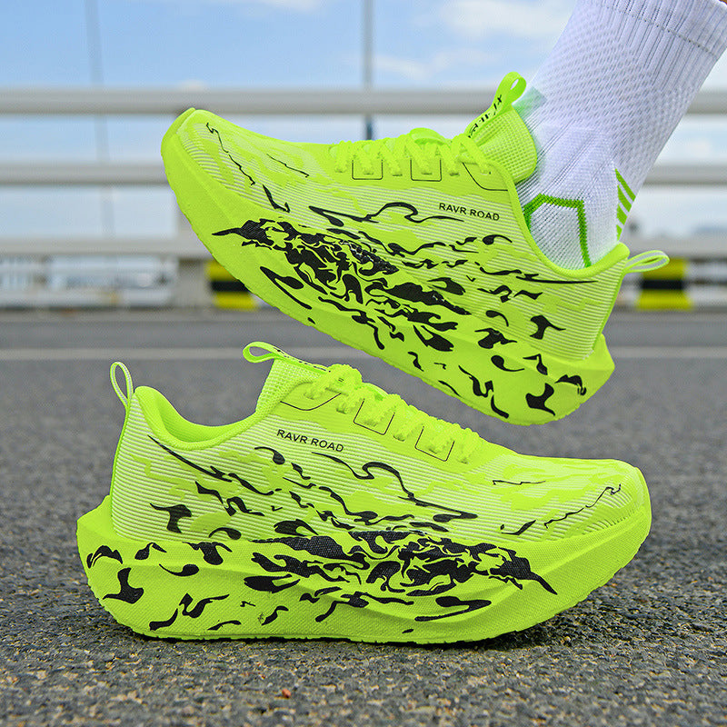 Autumn New Fashion Casual Double Mesh Thickened Sports Shoes with Real Carbon Plate High Elasticity Cushioning Marathon Lightweight Running Shoes