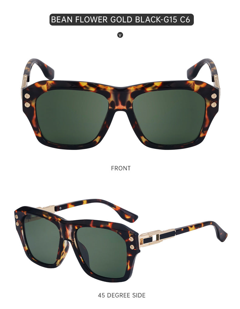 European and American Fashion Large Square Frame Sunglasses for Men High-end Sun Protection Sunglasses Men's Trendy Glasses sunglasses