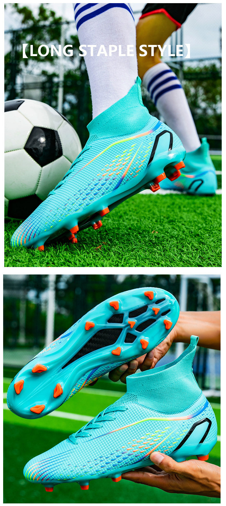 New football shoes for men and women AG Long Spike gold Competition Student Training Shoes Artificial Turf TF Wholesale of Broken Nails