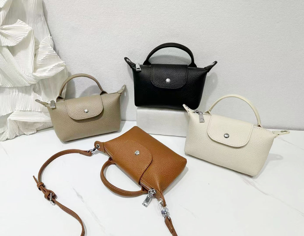 Dumpling Bag Top Layer Cowhide Niche Phone Bag Crossbody Small Bag Casual Genuine Leather Women's Bag Multifunctional Coin Purse