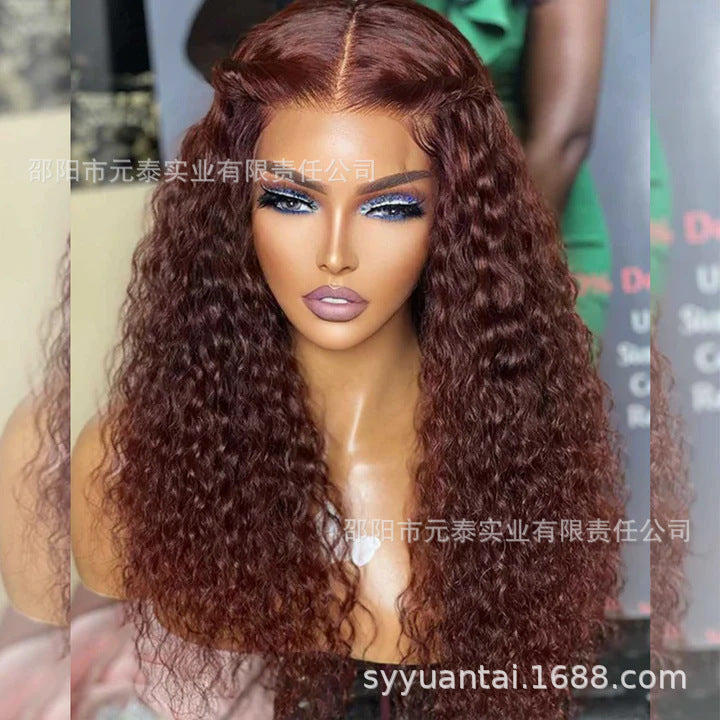 Deep Curly 13*4 Lace Front Wigs Synthetic Glueless Wig Long Curly Hair
