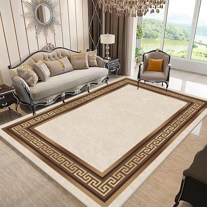 Light Luxury Living Room Carpet Modern Bedroom Full Geometric Carpet Home Simple Line Stain-Resistant Sofa Cushion