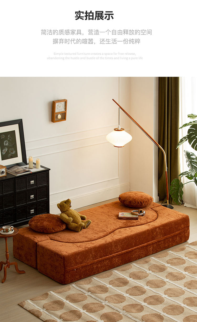 Whole Container Wholesale Vacuum Roll Pack Sofa Curved Modern Minimalist Minimalist Style Irregular Folding Compression Sofa Bed Shipping and tax not included