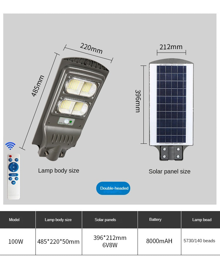 50W 100W 150W 200W Waterproof Ip65 Engineering Lighting Solar Street Light